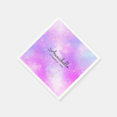 Niedlich Girly Holographic Pastel Sky Star Wasserc Serviette (Ecke)