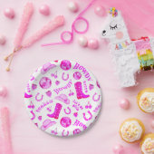 Niedlich Girly Hot Pink Disco Cowgirl Ästhetik Pappteller (Party)