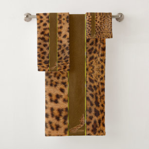 Niedlich Girly Jaguar Pattern Animal Print & Stile Badhandtuch Set