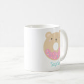 Niedlich Girly Kawaii Bear Donut Name Tasse (VorderseiteRechts)