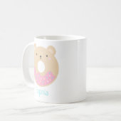 Niedlich Girly Kawaii Bear Donut Name Tasse (Vorderseite Links)