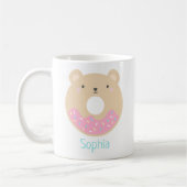 Niedlich Girly Kawaii Bear Donut Name Tasse (Links)