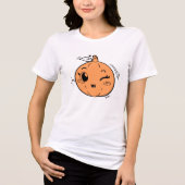 Niedlich Girly Kürbislaterne Pumpkin Face Tri-Blend Shirt (Vorderseite)