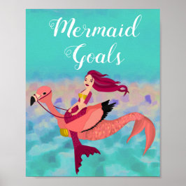 Niedlich Girly Lila Mermaid & Pink Mermingo Poster