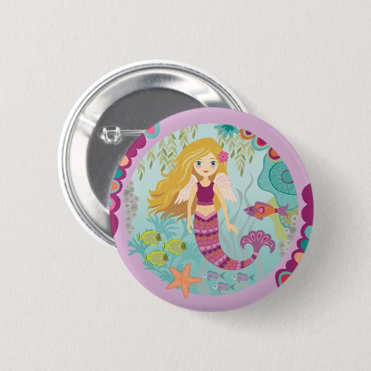 Niedlich Girly Mermaid Button (Vorne & Hinten)