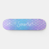 Niedlich Girly Mermaid lila Glitzer chic Skateboard (Horizontal)