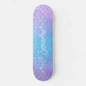 Niedlich Girly Mermaid lila Glitzer chic Skateboard (Vorderseite)