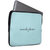 Niedlich Girly Modern Blue Monogram Cursive Full N Laptopschutzhülle (Vorne Rechts)
