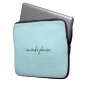 Niedlich Girly Modern Blue Monogram Cursive Full N Laptopschutzhülle (Vorderseite Links)