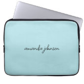 Niedlich Girly Modern Blue Monogram Cursive Full N Laptopschutzhülle (Vorderseite)