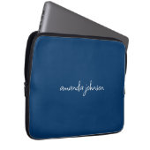 Niedlich Girly Modern Blue Monogram Cursive Full N Laptopschutzhülle (Vorne Rechts)