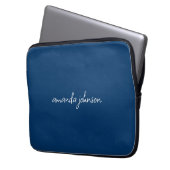 Niedlich Girly Modern Blue Monogram Cursive Full N Laptopschutzhülle (Vorderseite Links)