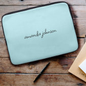 Niedlich Girly Modern Blue Monogram Cursive Full N Laptopschutzhülle