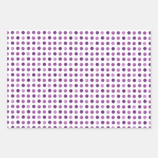 Niedlich Girly Modern Elegant Polka Dots White Lil Geschenkpapier Set (Vorderseite 2)