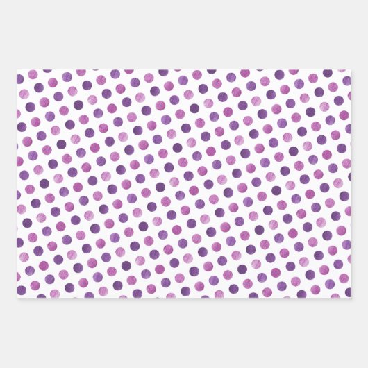 Niedlich Girly Modern Elegant Polka Dots White Lil Geschenkpapier Set (Vorderseite)