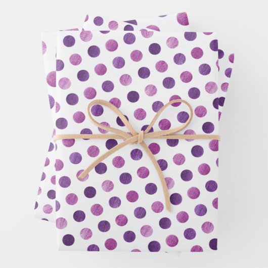 Niedlich Girly Modern Elegant Polka Dots White Lil Geschenkpapier Set (Beispiel)