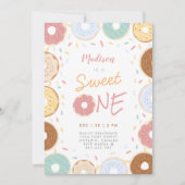 Niedlich Girly Modern Pastel Donut Zum Geburtstag Einladung (Vorderseite)