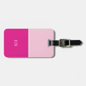 Niedlich Girly Modern Pink Mit Monogramm Initialen Gepäckanhänger (Vorderseite horizontal)