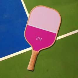 Niedlich Girly Modern Pink Mit Monogramm Initialen Pickleball Schläger