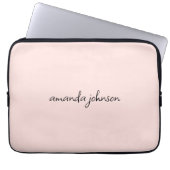 Niedlich Girly Modern Pink Monogram Cursive Full N Laptopschutzhülle (Vorderseite)