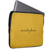 Niedlich Girly Modern Yellow Monogram Curry Name Laptopschutzhülle (Vorne Rechts)