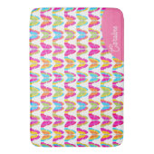 Niedlich Girly Multicolor Rainbow Butterfells Name Badematte (Vorderseite Vertikal)