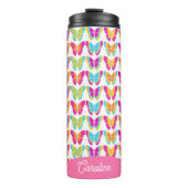 Niedlich Girly Multicolor Rainbow Butterfells Name Thermosbecher (Vorderseite)