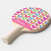 Niedlich Girly Multicolor Rainbow Butterfells Name Tischtennis Schläger (Vorderseite)