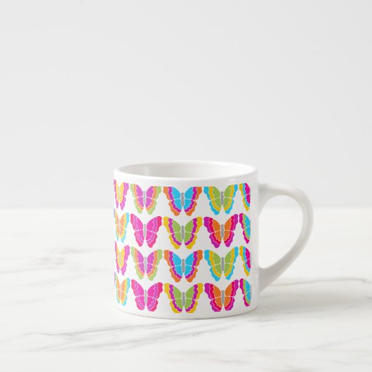 Niedlich Girly Multicolor Rainbow Butterfly Muster Espressotasse (Rechts)