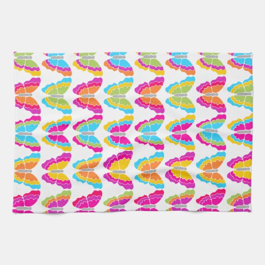 Niedlich Girly Multicolor Rainbow Butterfly Muster Geschirrtuch (Horizontal)