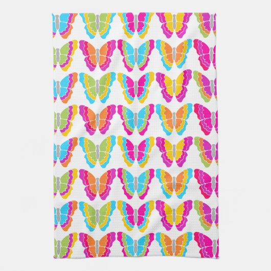 Niedlich Girly Multicolor Rainbow Butterfly Muster Geschirrtuch (Vertikal)