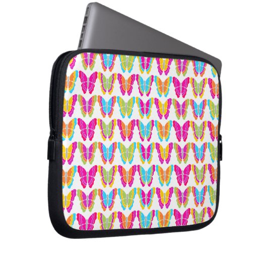 Niedlich Girly Multicolor Rainbow Butterfly Muster Laptopschutzhülle (Vorne Rechts)