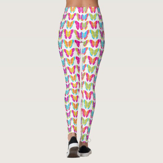 Niedlich Girly Multicolor Rainbow Butterfly Muster Leggings (Rückseite)