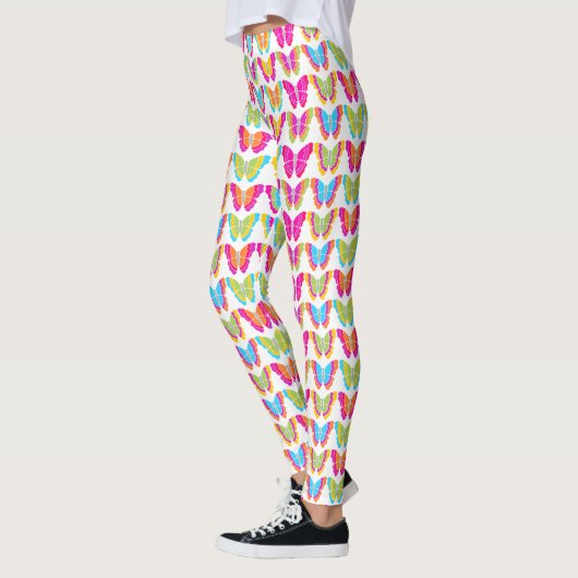 Niedlich Girly Multicolor Rainbow Butterfly Muster Leggings (Links)