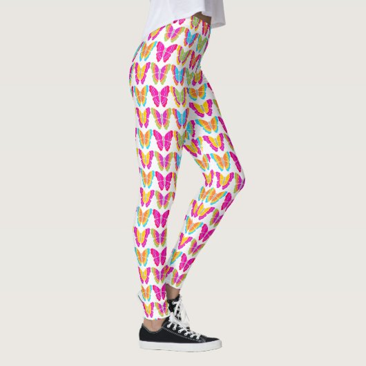 Niedlich Girly Multicolor Rainbow Butterfly Muster Leggings (Rechts)