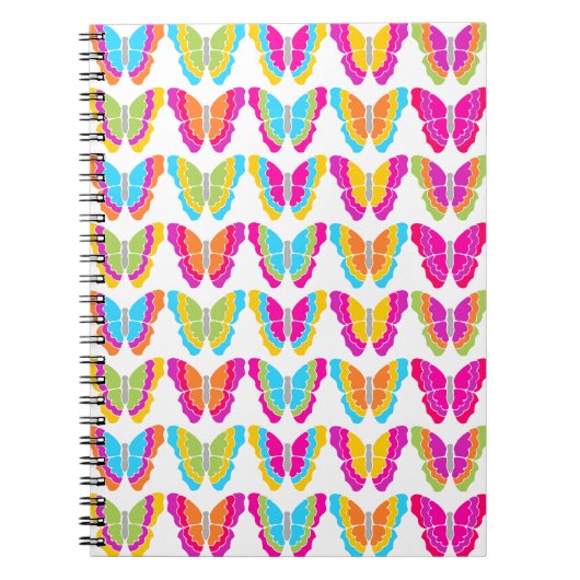 Niedlich Girly Multicolor Rainbow Butterfly Muster Notizblock (Vorderseite)