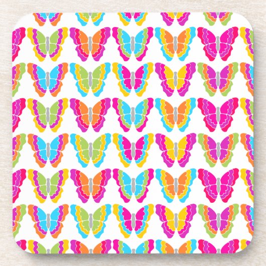 Niedlich Girly Multicolor Rainbow Butterfly Muster Untersetzer (Vorderseite)