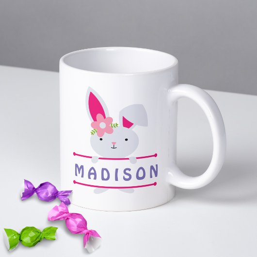 Niedlich Girly Oaster Bunny Personalisierter Name Kaffeetasse