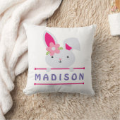 Niedlich Girly Oaster Bunny Personalisierter Name Kissen (Decke)