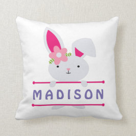 Niedlich Girly Oaster Bunny Personalisierter Name Kissen