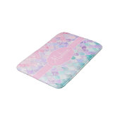 Niedlich Girly Ombre Mermaid Pattern Mit Monogramm Badematte (Schrägansicht)