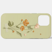Niedlich Girly Orange blühende Blumenmatte Case-Mate iPhone Hülle (Rückseite (Horizontal))