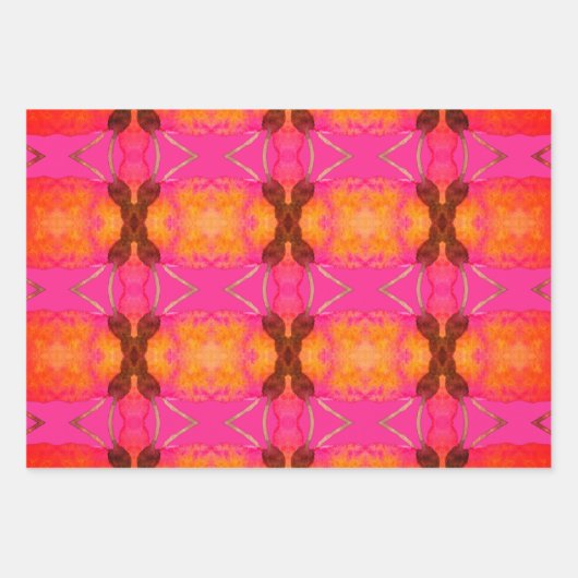 Niedlich Girly Orange und Pink Geschenkpapier Set (Vorderseite 3)