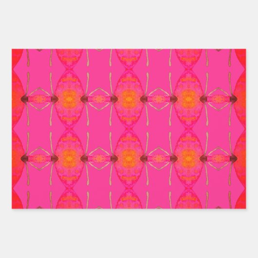 Niedlich Girly Orange und Pink Geschenkpapier Set (Vorderseite 2)