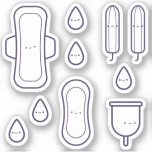 Niedlich Girly Pad Tampon Set Erster Zeitraum Part Aufkleber