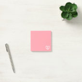 Niedlich Girly Pastel Pink Heart Monogram Post-it Klebezettel (Büro)