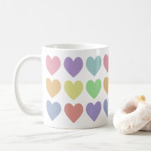 Niedlich Girly Pastel Rainbow Hearts