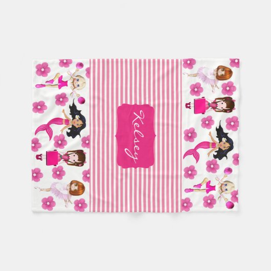 Niedlich & Girly Personalisiert Fleecedecke (Vorderseite (Horizontal))