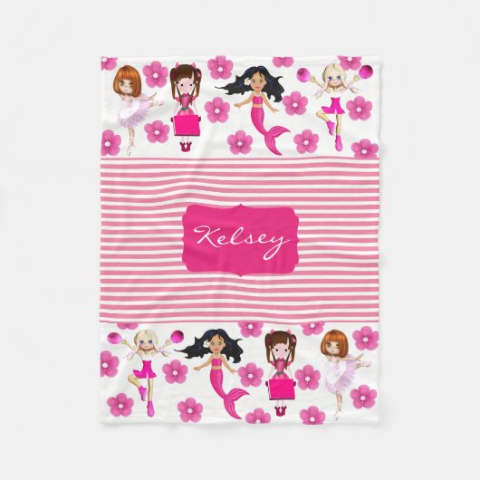 Niedlich & Girly Personalisiert Fleecedecke (Vorderseite)