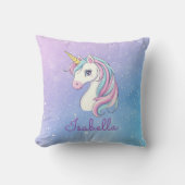 Niedlich Girly Personalisiert Magical Unicorn Kissen (Vorderseite)